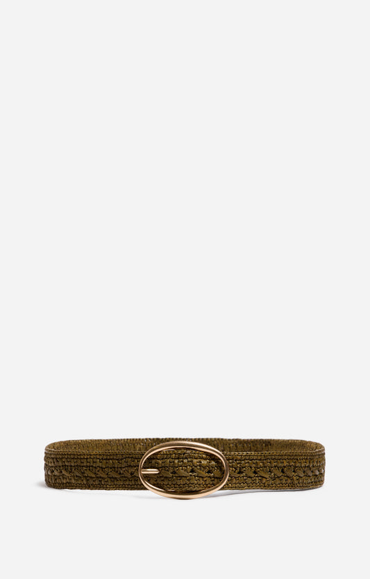 Raffia Belt 35mm Khaki