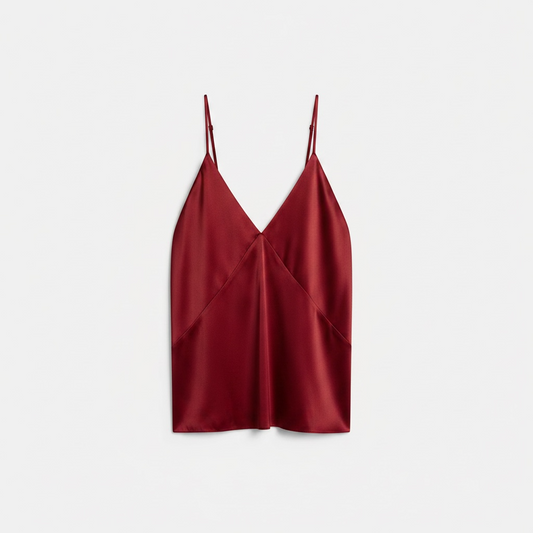 Silk Satin Top 15073 Pomegranate