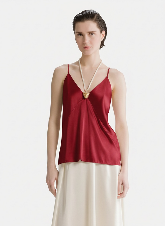 Silk Satin Top 15073 Pomegranate