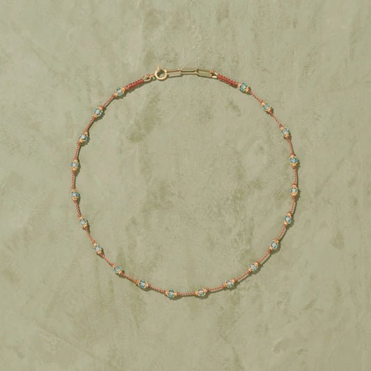Peony Necklace Blue Topaze