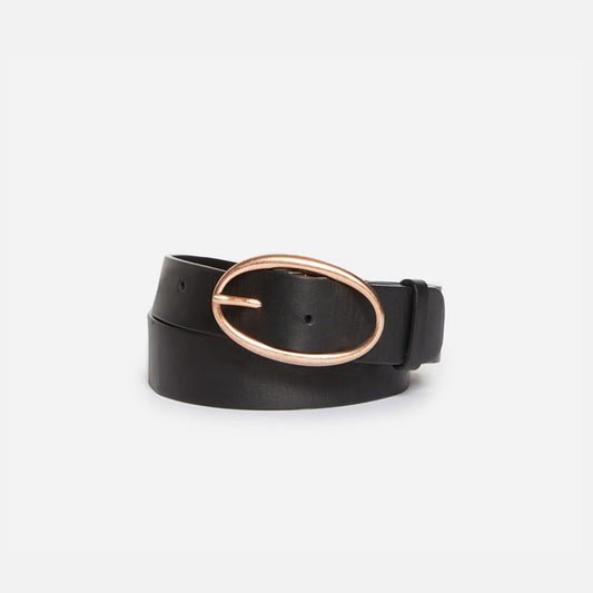 Black Leather Belt 35Mm